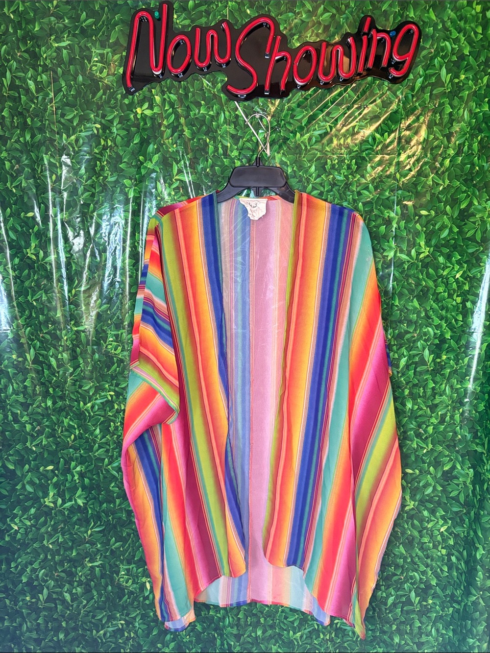 Fantastic Fawn Rainbow Stripe Open Front Kimono